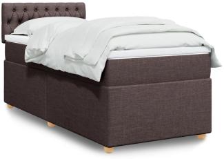 vidaXL Boxspringbett mit Matratze Dunkelbraun 100x200 cm Stoff 3288901