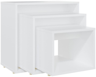 Couchtische, Sofatische 3-tlg. Weiß Holzwerkstoff