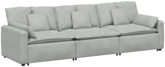 vidaXL Modulares Sofa mit Kissen Hellgrau 3321099