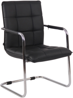CLP Besucherstuhl Gandia Kunstleder mit Armlehnen,schwarz chrom