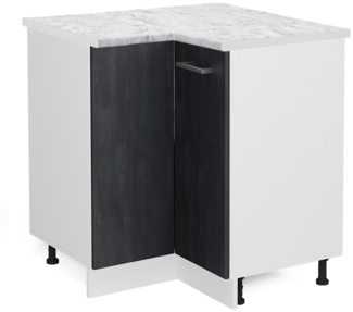 Eckunterschrank R-Line Schwarz Beton 75.6 cm AP Marmor Vicco