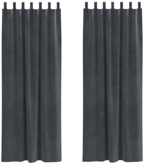 vidaXL Vorhänge mit Vorhängen 2 pcs Hellgrau 140 x 225 cm Samt 4107265
