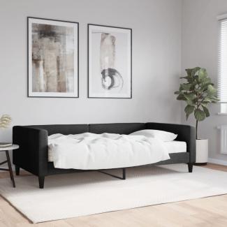 vidaXL Tagesbett mit Matratze Schwarz 100x200 cm Stoff 3196567