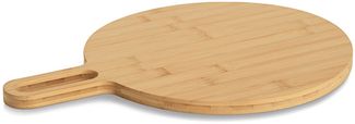 ZELLER 25722 Schneide-/ Servierbrett aus Bambus mit Griff, ca. 40,8 x 30,0 x 1,5 cm