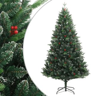 vidaXL Künstlicher Weihnachtsbaum Klappbar mit Roten Beeren 180 cm 356733