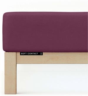 Schlafgut Jersey Spannbetttuch Soft Contact | 180x200 - 200x200 cm | purple-deep