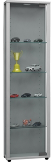 VCM Standvitrine Edana 911782 Silber H. 115 x B. 33 x T. 18 cm