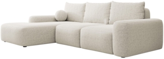 Selsey Ecksofa CARNOS, mit Schlaffunktion, Bettkasten, Chenille-Bezug, Ballkissen