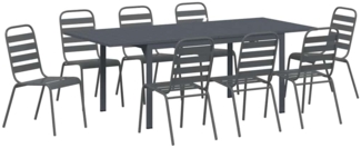 vidaXL Garten Essgruppe 9 pcs Anthrazit Stahl 3378827