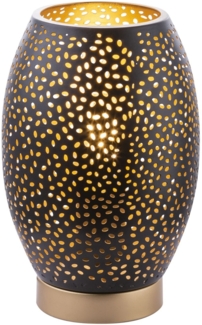 Tischlampe Wohnzimmer Tischleuchte Schlafzimmer Metall schwarz gold 24002S
