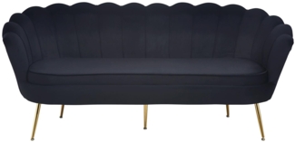 Muschelsofa 3-Sitzer SALESFEVER, Samtoptik Schwarz