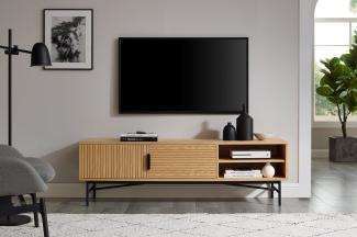 Lowboard 160cm Eiche Echtholzfurnier Sideboard Kommode Fernsehschrank TV Schrank