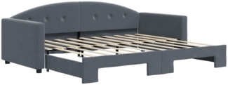 vidaXL Tagesbett Ausziehbar Dunkelgrau 90x190 cm Samt 3197315