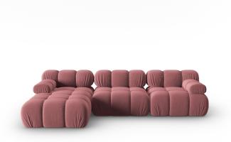 Micadoni Modulares Ecksofa Bellis 4-Sitzer Links Samtstoff Rosa