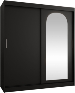 Kleiderschrank Samker 180 cm (Farbe: Schwarz, ohne Schubladen)