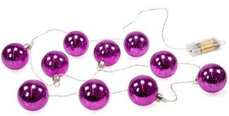 kamelshopping LED-Lichterkette LED Lichterkette mit 10 beleuchteten Weihnachtskugeln, Kugeln aus Glas mit Muster, ca. 180 cm lang