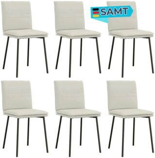Esszimmerstühle VERA 6er Set Creme Samt | Polsterstühle Küchenstuhl Wohnzimmerstühle Essstühle bequem