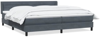 vidaXL Boxspringbett mit Matratze Dunkelgrau 180x220 cm Samt 3318250