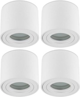 Sweet LED Aufbauleuchte 4er Set für Bad & Küche IP44 schwenkbar Aluminium 230V flach, ohne Leuchtmittel, Aufbaustrahler LED, Aufbauspot, Deckenstrahler