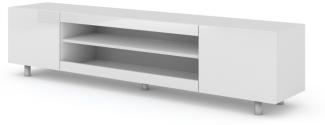 TV-Schrank Kommode KATE, 189 cm, Hochglanz-Weiß