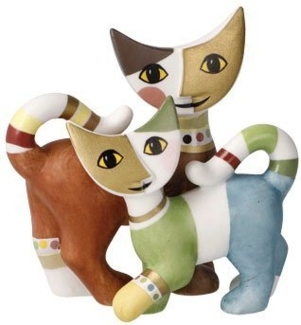 Goebel Figur Rosina Wachtmeister - Minikatzen Mio e Bea, Biskuitporzellan, Bunt, 7. 5 cm, 31400841