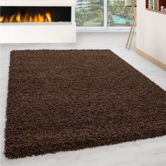 Homtex Hochflor-Teppich, 60 x 110 cm, Hochflor Teppich - Gemütlicher Langflor, Pflegeleichter Shaggy Flokati