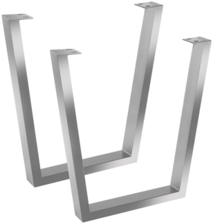 Tischgestell 2er Set Roheisen lackiert Kufengestell Industrial-Design silber V-Form 528667