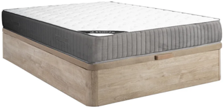 Vente-unique - Set aus Bettgestell mit Bettkasten + Kaltschaummatratze - 160 x 200 cm - Auflage aus Latex - Stärke 30 cm - Holzfarben hell - MALINO von YSMÉE