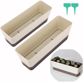 Rechteckiger Blumenkasten 30,5 cm 2 Stück für Sukkulenten, Veilchen