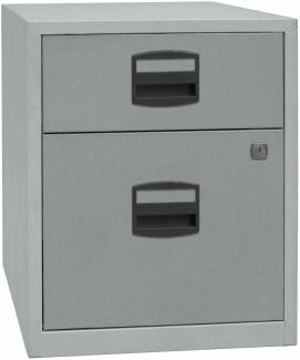 mobiler Beistellschrank PFA, 1 Universalschublade, 1 HR-Schublade, Farbe silber