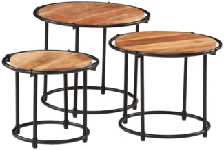 Couchtische, Sofatische 3 Stk. Massivholz Akazie