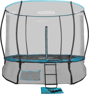 Hudora Fantastic Complete Trampolin 300 V mit Netz & Leiter, blau, 340 x 340 x 252 cm