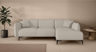 LeGer Home by Lena Gercke Ecksofa Adelita mit Ottomane links oder rechts bestellbar, B/H/T 270/97/168, L-Form mit Wellenunterfederung, enthält 2 Zierkissen