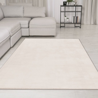 TeppichHome24 Teppich Moderner Teppich hoch und weich in schönem beige, rechteckig