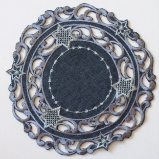 matches21 HOME & HOBBY Tischdecke Tischläufer SELINA Stern Cutout Stick dunkelgrau Polyester 30x160 cm (1-tlg), Pflegeleicht & waschbar bei 30 °C