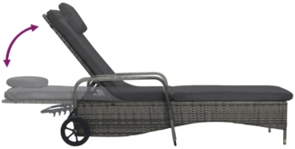 vidaXL Sonnenliege mit Rädern Poly-Rattan Braun 48197