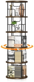 XERSEK Bücherregal Drehbares Regal 360° Freistehend Standregal 5 Ebenen Höhe 160 cm, Eckregal multifunktionales Aufbewahrungsregal Spielzeugregal, für Kinderzimmer Wohnzimmer Schlafzimmer Büro Aufbewahrung