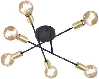 Design LED Deckenleuchte mehrflammig, Schwarz & Bronze