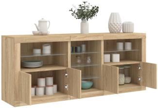 vidaXL Sideboard mit LED-Leuchten Sonoma-Eiche 162x37x67 cm 3209032