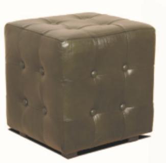 Casa Padrino Chesterfield Echtleder Hocker 40x40 x H. 42 cm - Luxus Möbel