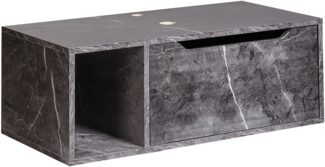 Wandmontierter Waschtischunterschrank CASCAVEL 80 cm Schwarzer Marmor