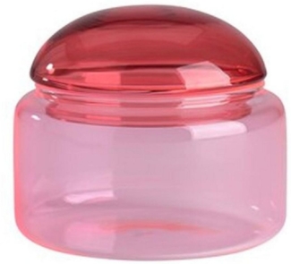 Giftcompany Schmuckkassette Dose mit Deckel Voile Glas Rot Rosa