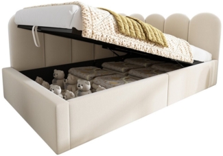 REDOM Polsterbett Funktionsbett (Daybett, Tagesbett, Schlafsofa, 2-tlg, mit hydraulischem Stauraum), 90x200 cm, mit Matratze