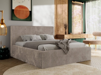 MKS MÖBEL Polsterbett TILIANO CLASSIC (Packung, Set, moderne Bett mit Stauraum, Doppelbett mit Gepolstertes Kopfteil), Cord Bett, mit/ ohne Matratzen, Lattenrost