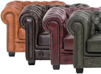 Sofa Chesterfield 2-Sitzer Echtleder vintage cracker