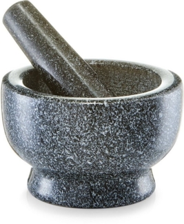 ZELLER 24501 Mörser und Stößel-Set 13 x 8 cm Granit, anthrazit