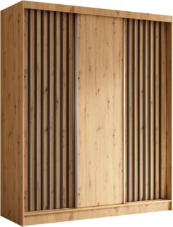 AX LIVING Cabinio Kleiderschrank 180 cm – Artisan Eiche mit Schwarz