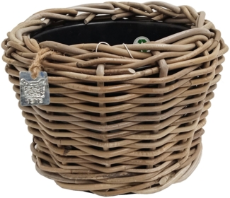 Van der Leeden Blumentopf Blumenkorb Blumentopf Pflanzkübel Rattan Weide Sylter Korb Drypot (1 St), 27x20 cm, Rattan, 4,5 L, Naturprodukt, incl. Kunststoffeimer