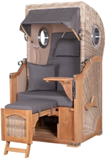 Strandkorb Komplettset - bene living - Ammersee Single Teak - PE shell - Modell 551 - inkl. Liftersystem