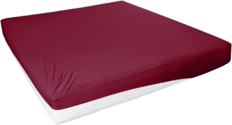 Hahn Haustextilien Elastan-Jersey-Spannlaken 180-200x200 cm bordeaux